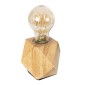 GloboStar® Rhombus 99401 Μοντέρνο Ξύλινο Επιτραπέζιο Φωτιστικό Πορτατίφ Λαμπατέρ με Ντουί E27 Μονόφωτο Ρόμβος Μπεζ - Φυσικός Άχρωμος Δρυς με 1.8m καλώδιο και διακόπτη M8 x Π8 x Υ8cm