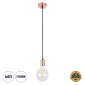 GloboStar® DOUITO 99422 Μοντέρνο Κρεμαστό Φωτιστικό Ανάρτηση Μονόφωτο 1 x E27 IP20 Χάλκινο Μέταλλο - Μ4 x Π4 x Υ110cm