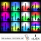 GloboStar® ALIEN-DIVA-BLACK-50-11 ALIEN Design DIVA Μοντέρνο Minimal Nordic Μεταλλικό Φωτιστικό Επιτραπέζιο - Πορτατίφ - Λαμπατέρ Μαύρο LED 10W 1500lm με Ασύρματο Χειριστήριο RF & Dimmer IP20 Πολύχρωμο RGBW Ψηφιακή με Τρεχούμενα Εφέ  Μ3 x Π1.6 x Υ50cm