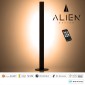 GloboStar® ALIEN-DIVA-BLACK-50-3 ALIEN Design DIVA Μοντέρνο Minimal Nordic Μεταλλικό Φωτιστικό Επιτραπέζιο - Πορτατίφ - Λαμπατέρ Μαύρο LED 8W 960lm με Ασύρματο Χειριστήριο RF & Dimmer IP20 Θερμό Λευκό 3000K Μ3 x Π1.6 x Υ50cm
