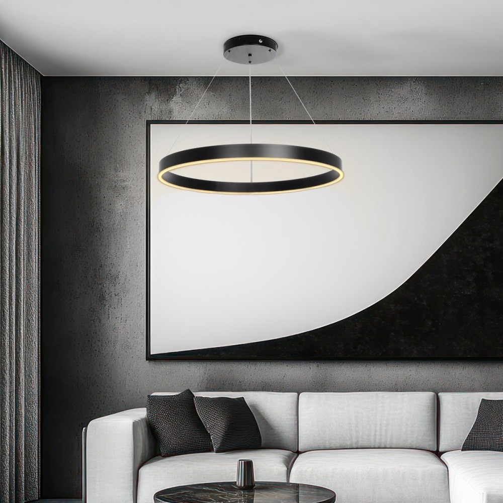 kelvo® VENOM KLV-101-0190 Κρεμαστό Φωτιστικό Οροφής LED 67W 6700lm 120° AC 220-240V IP20 Ρυθμιζόμενο Λευκό CCT με Χειριστήριο από 2700K έως 6000K Dimmable - Lumileds SMD Chip - Μαύρο Ματ - Μ80 x Π80 x Υ6.5cm - 3 Χρόνια Εγγύηση