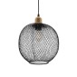 GLOBOSTAR® WIRE LE-201-0019 Μοντέρνο Κρεμαστό Φωτιστικό Οροφής με Ντουί 1 x E27 AC 220-240V IP20 - Μαύρο & Χρυσό - Μ25 x Π25 x Υ32cm