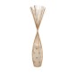 GloboStar® PORTONOVO S-02276 Boho Επιδαπέδιο Φωτιστικό Μονόφωτο 1 x E27 IP20 Μπεζ Ξύλο με Λευκό Ύφασμα - Μ35 x Π35 x Υ165cm