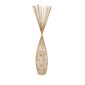 GloboStar® PORTONOVO S-02276 Boho Επιδαπέδιο Φωτιστικό Μονόφωτο 1 x E27 IP20 Μπεζ Ξύλο με Λευκό Ύφασμα - Μ35 x Π35 x Υ165cm