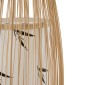 GloboStar® PORTONOVO S-02276 Boho Επιδαπέδιο Φωτιστικό Μονόφωτο 1 x E27 IP20 Μπεζ Ξύλο με Λευκό Ύφασμα - Μ35 x Π35 x Υ165cm
