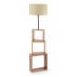 Φωτιστικό δαπέδου Claude Megapap Mdf/fabric Pvc χρώμα καφέ/μπεζ 37x20x140εκ.