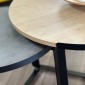 Σετ τραπεζάκια σαλονιού Davis Megapap 2τμχ. χρώμα φυσικό οξιάς/γκρι σκυροδέματος 70x69x46εκ.