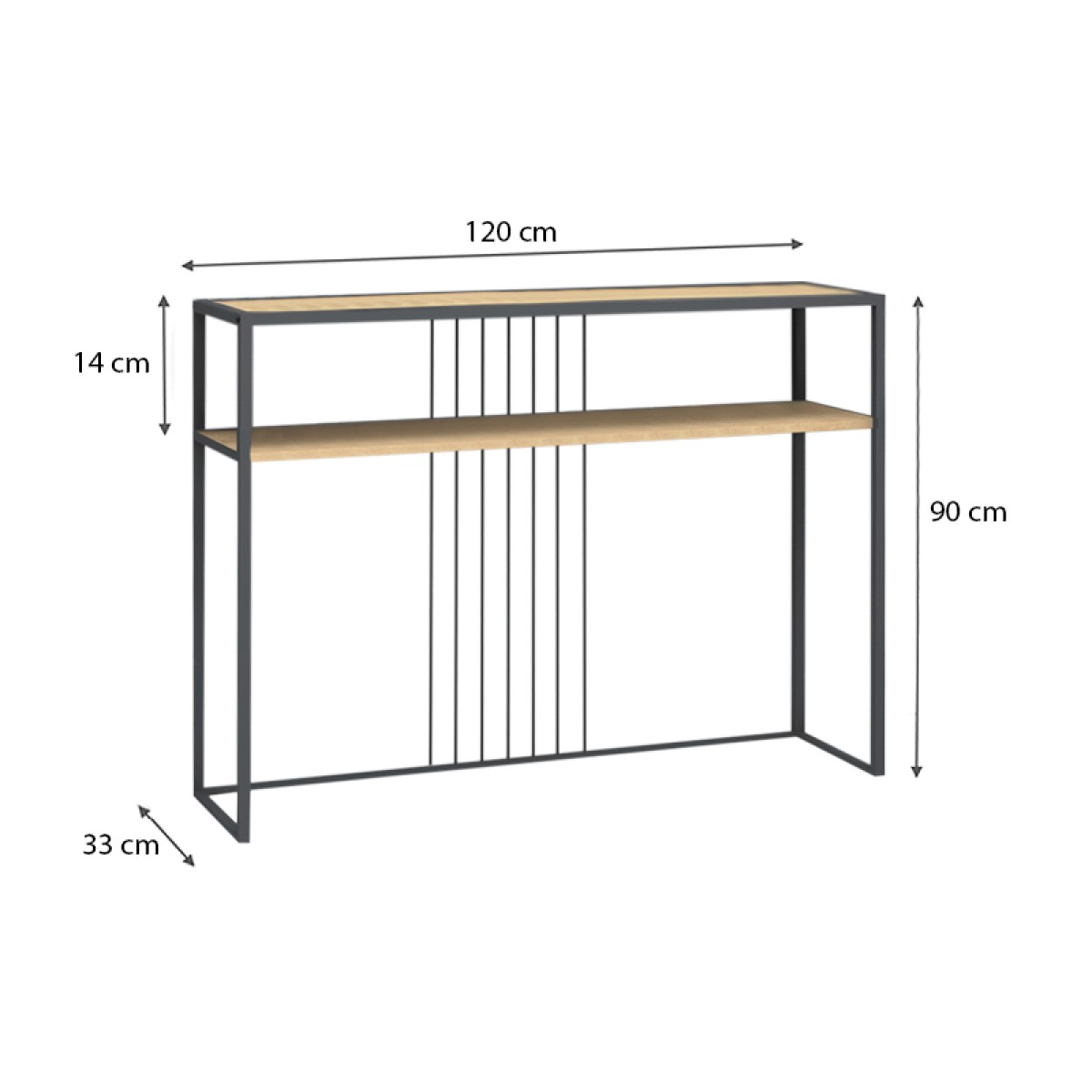 Κονσόλα Kary Megapap χρώμα oak 120x33x90εκ.