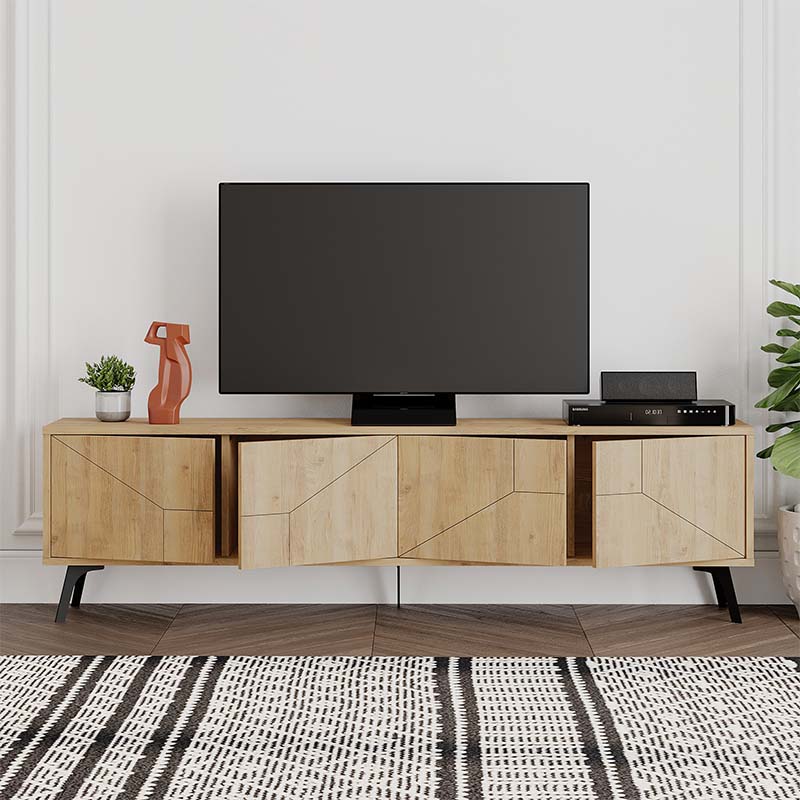 Έπιπλο τηλεόρασης Dune Megapap χρώμα φυσικό οξιάς 180x29,6x50εκ.