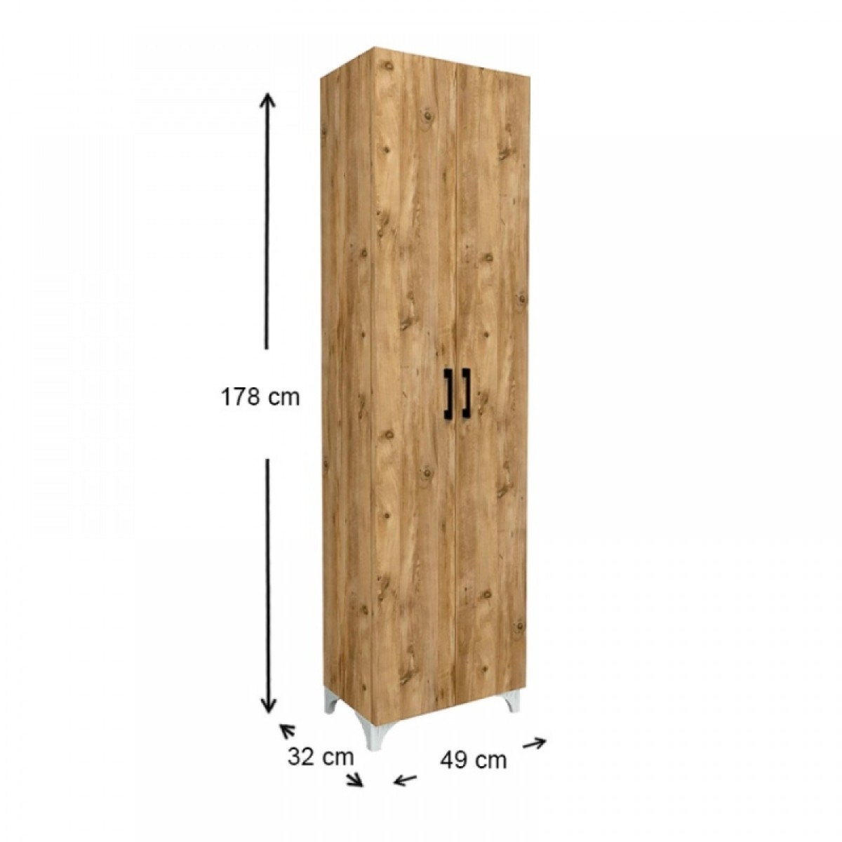 Ντουλάπα - Παπουτσοθήκη μελαμίνης Lilly Megapap χρώμα pine oak 49x32x178εκ.