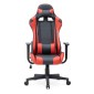 Καρέκλα γραφείου Gaming Alonso Megapap από τεχνόδερμα χρώμα κόκκινο - μαύρο 67x70x125/135 εκ.