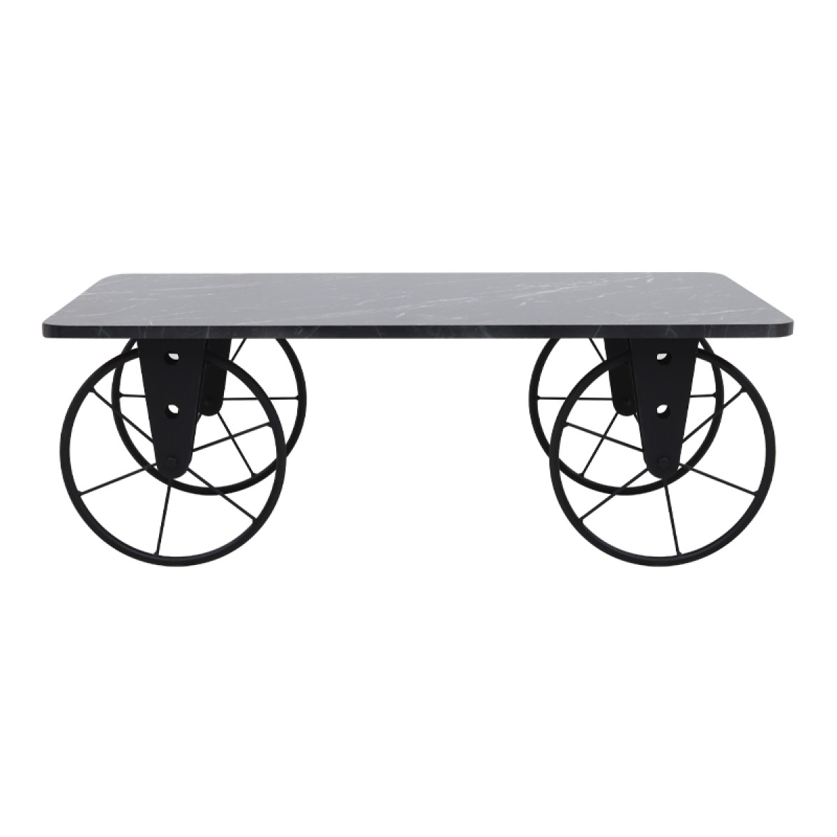 Τραπεζάκι σαλονιού Jemmy Megapap Mdf - μεταλλικό χρώμα μαύρο εφέ μαρμάρου 90x55x33εκ.