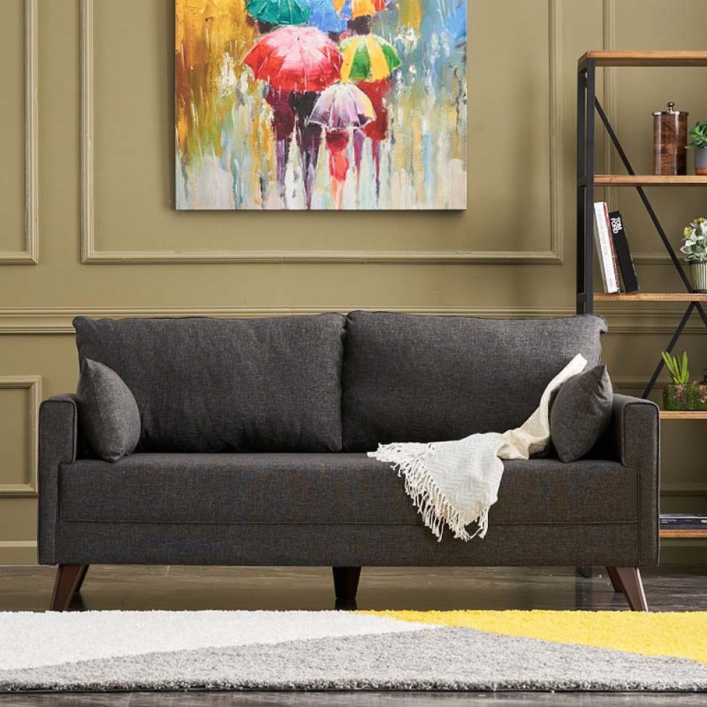 Καναπές Bella Megapap διθέσιος υφασμάτινος χρώμα ανθρακί 177x81x85εκ. Καναπές Bella Megapap διθέσιος υφασμάτινος χρώμα ανθρακί 177x81x85εκ.