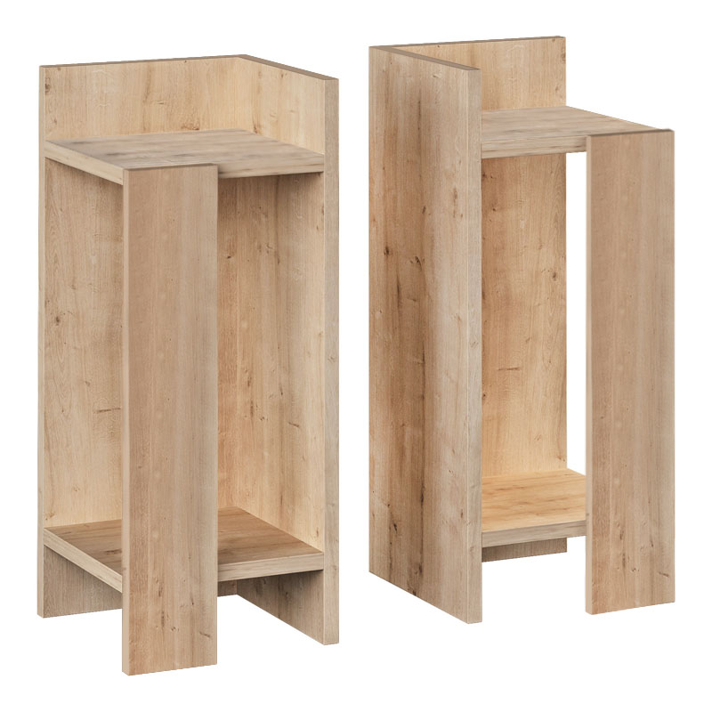 Κομοδίνο Elos Megapap σετ 2 τεμαχίων χρώμα sapphire oak 25x27x60εκ.