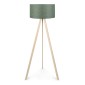 Φωτιστικό δαπέδου Rosling Megapap Mdf/ύφασμα Pvc χρώμα φυσικό/χακί 38x38x140εκ.