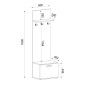 Έπιπλο εισόδου Track Megapap χρώμα sapphire oak 60x38,2x190εκ.
