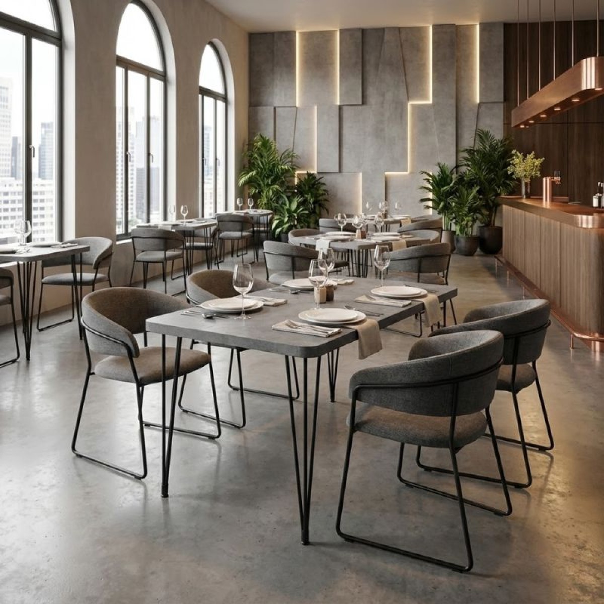 Τραπέζι Roger Megapap Mdf - μεταλλικό χρώμα σκούρο γκρι σκυροδέματος 120x70x75εκ.