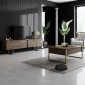 Τραπεζάκι σαλονιού Luxe Megapap χρώμα καρυδί - χρυσό 90x60x40εκ.