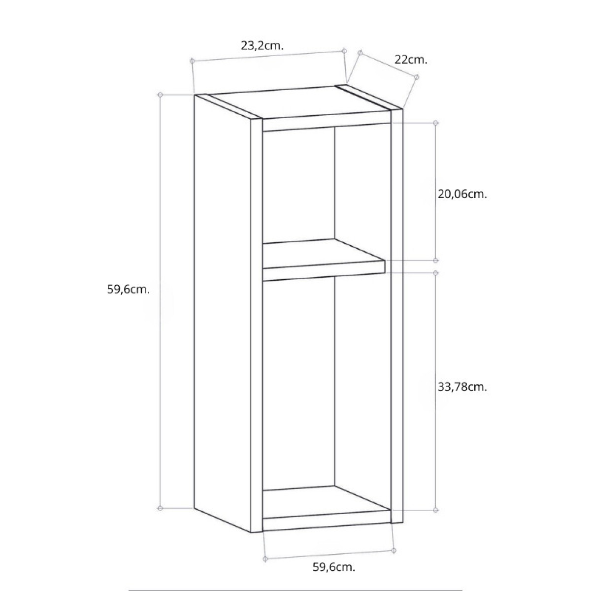 Κομοδίνο επιτοίχιο Sault Megapap χρώμα λευκό 23,2x22x59,6εκ.