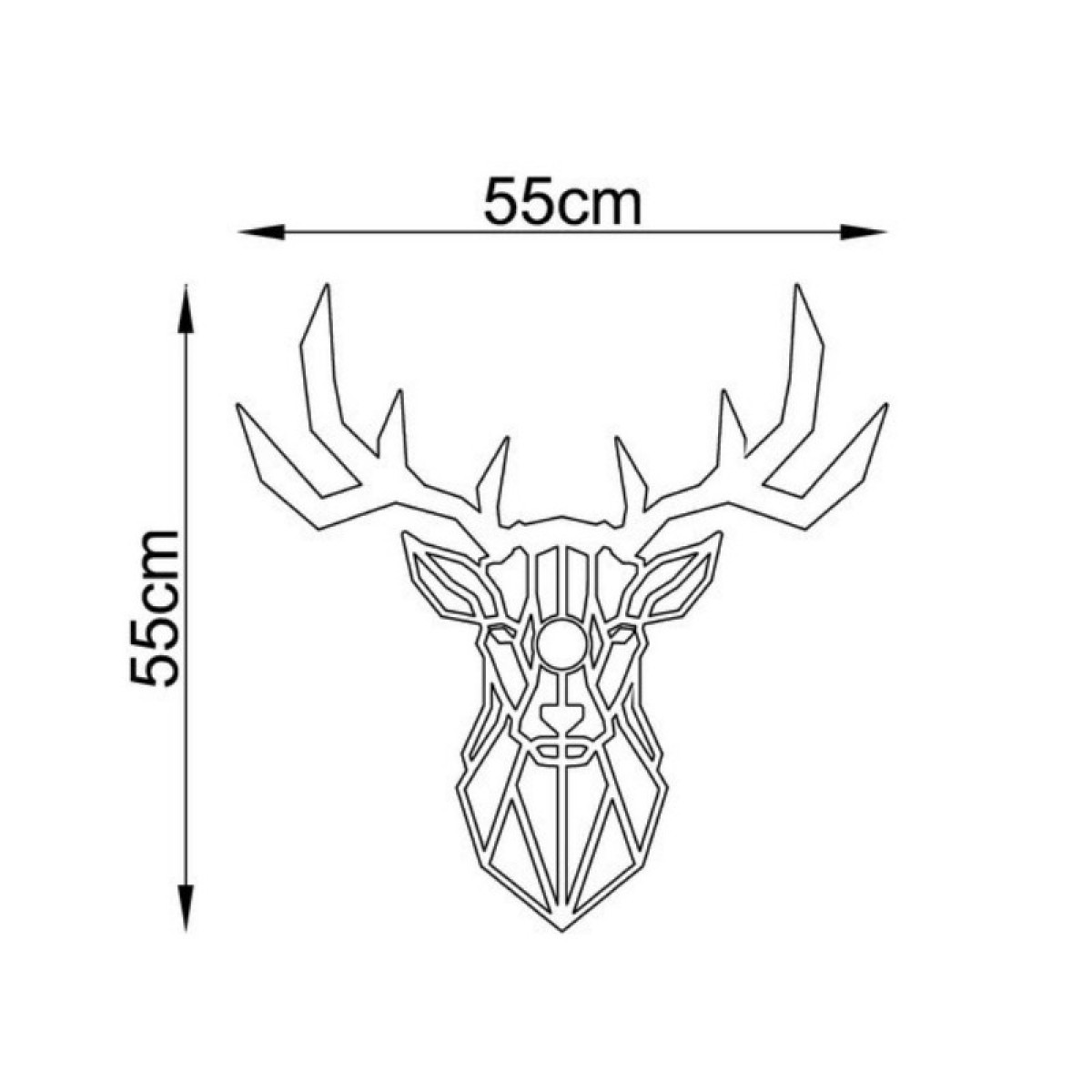 Απλίκα τοίχου Deer Megapap E27 MDF χρώμα μαύρο 55x12x55εκ.
