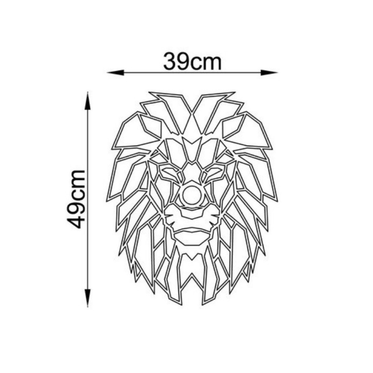 Απλίκα τοίχου Lion Megapap E27 MDF χρώμα μαύρο 39x12x49εκ.