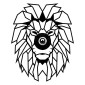 Απλίκα τοίχου Lion Megapap E27 MDF χρώμα μαύρο 39x12x49εκ.
