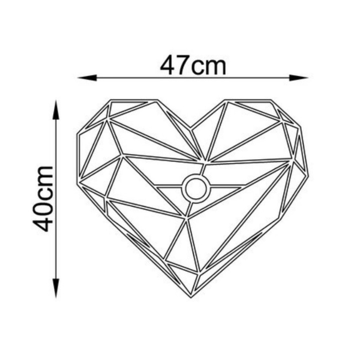 Απλίκα τοίχου Heart Megapap E27 MDF χρώμα μαύρο 47x12x40εκ.