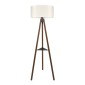 Φωτιστικό δαπέδου Thomas Megapap E27 Mdf/ύφασμα Pvc χρώμα καρυδί - κρεμ 38x38x135εκ.