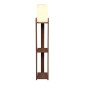 Φωτιστικό δαπέδου Verma I Megapap E27 Mdf/ύφασμα Pvc χρώμα καρυδί - κρεμ 18,5x18,5x142εκ.