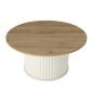 Τραπεζάκι σαλονιού Bohema Megapap χρώμα ivory - sepet oak Ø85x43,2εκ.