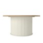 Τραπεζάκι σαλονιού Bohema Megapap χρώμα ivory - sepet oak Ø85x43,2εκ.