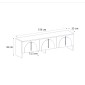 Έπιπλο τηλεόρασης Rebel Megapap χρώμα rota oak - sandstone 150x35x45εκ.