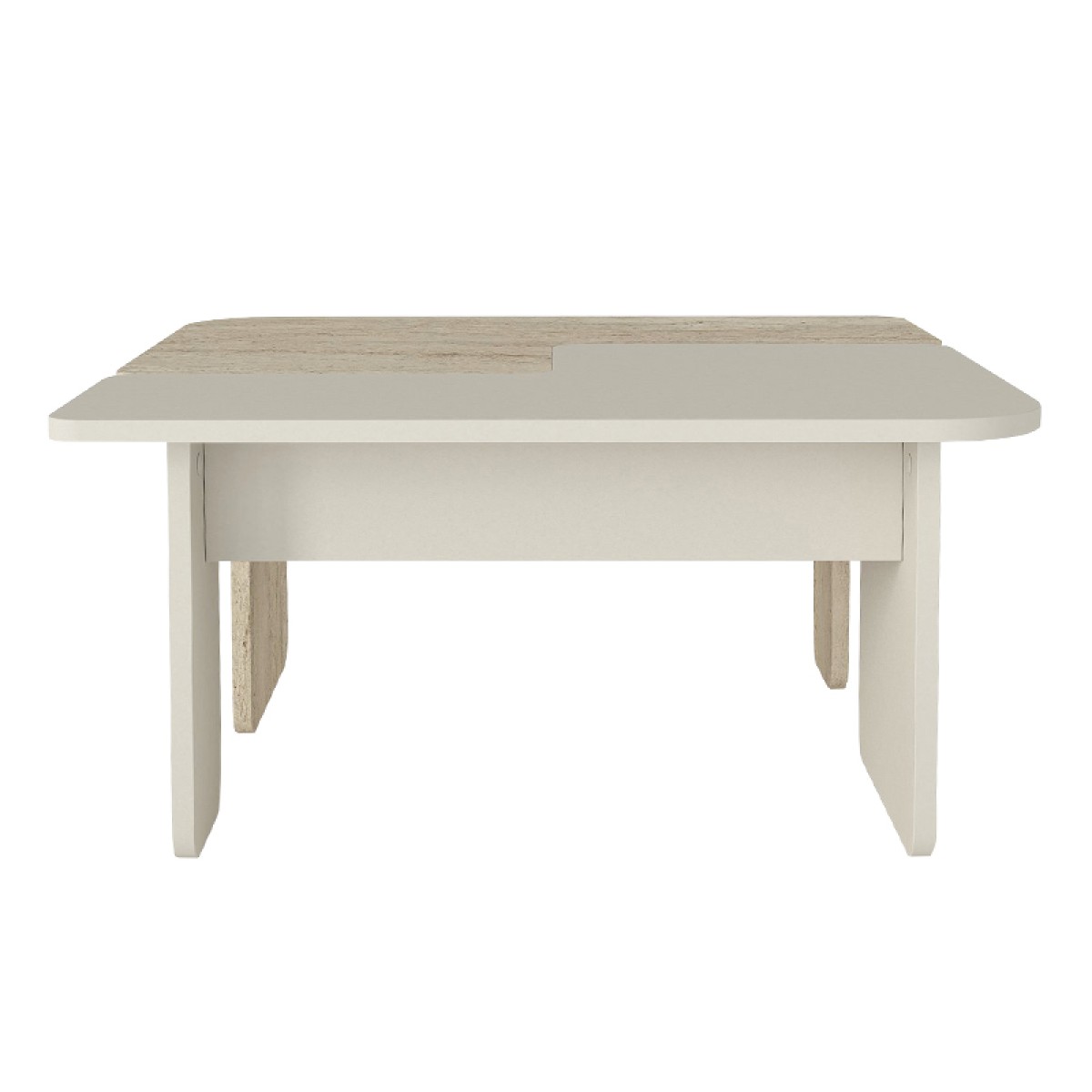 Τραπεζάκι σαλονιού σετ 2τμχ Sevilla Megapap χρώμα sandstone - travertine 75x75x37,4εκ.