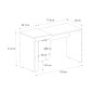 Γραφείο εργασίας Dario Megapap χρώμα sepet oak - λευκό 120x60x73,2εκ.