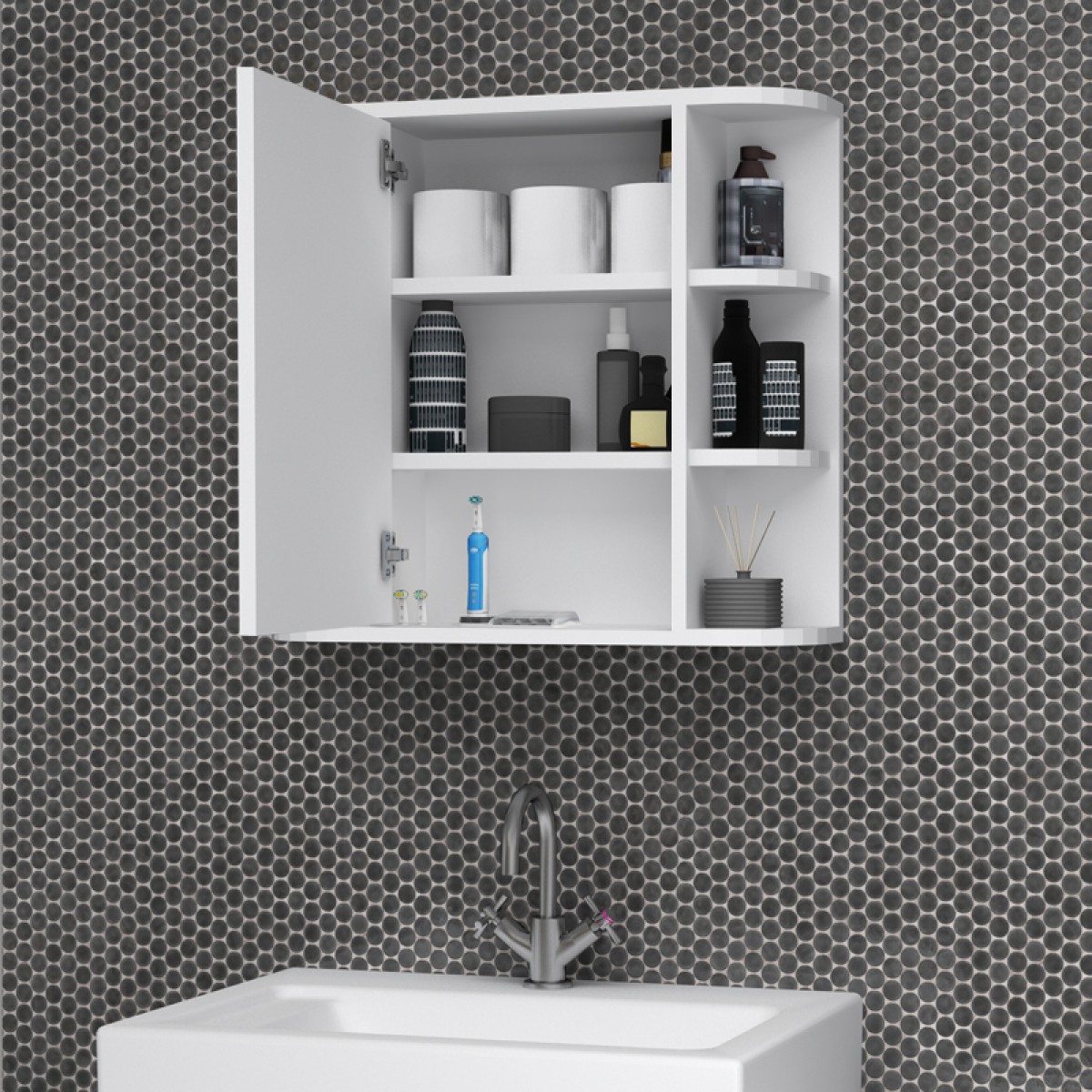 Καθρέπτης μπάνιου Diro Μegapap χρώμα λευκό 65x17,5x60εκ.