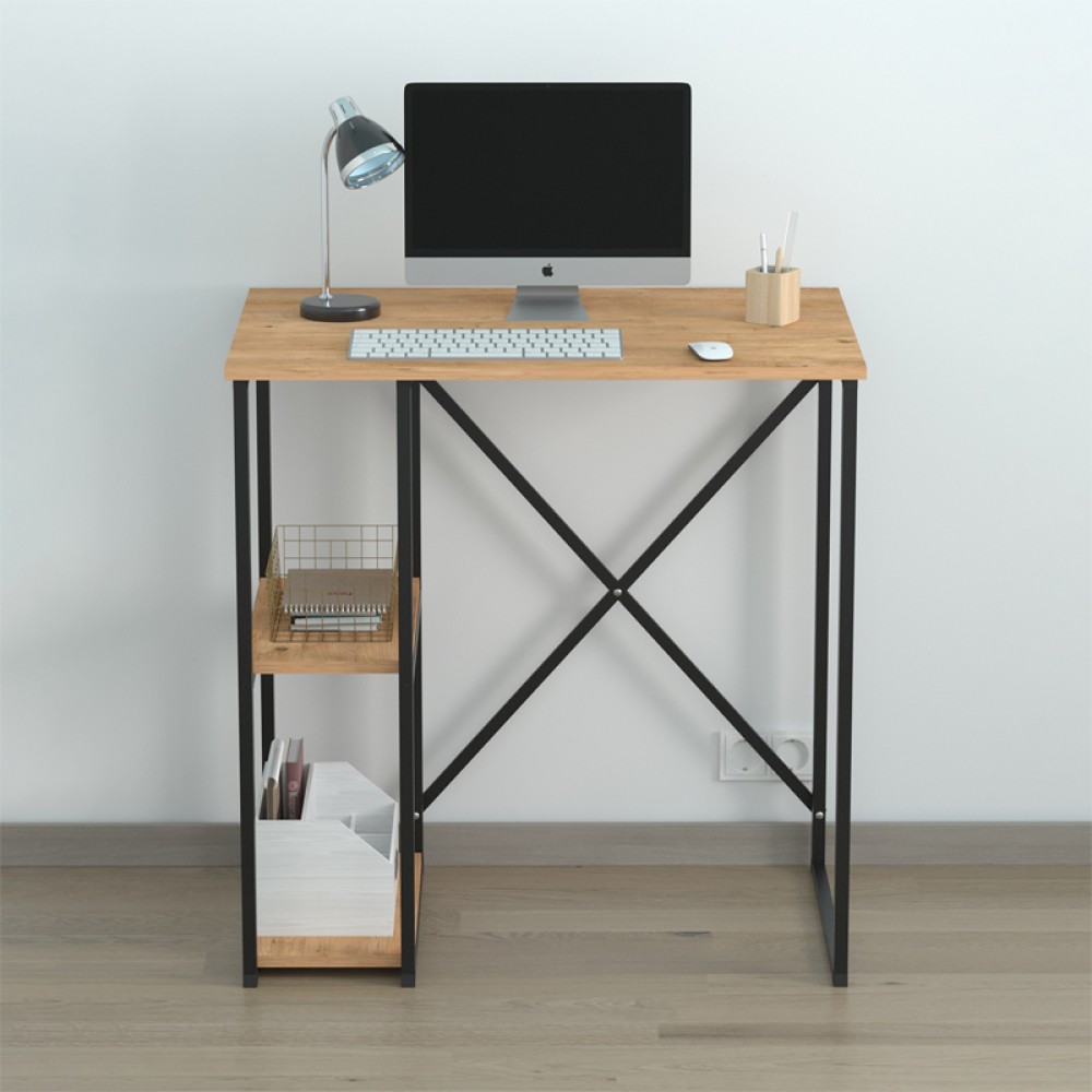 Γραφείο εργασίας Verno Megapap χρώμα pine oak 90x59,8x92,8εκ.