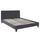 Κρεβάτι Flat Megapap από τεχνόδερμα χρώμα μαύρο ματ 150x200εκ.