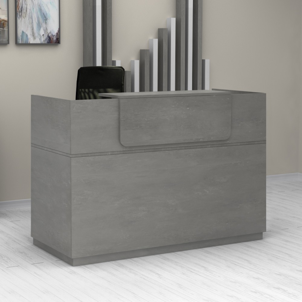 Γραφείο reception Lemmon Megapap χρώμα γκρι σκυροδέματος 120x70x110εκ.