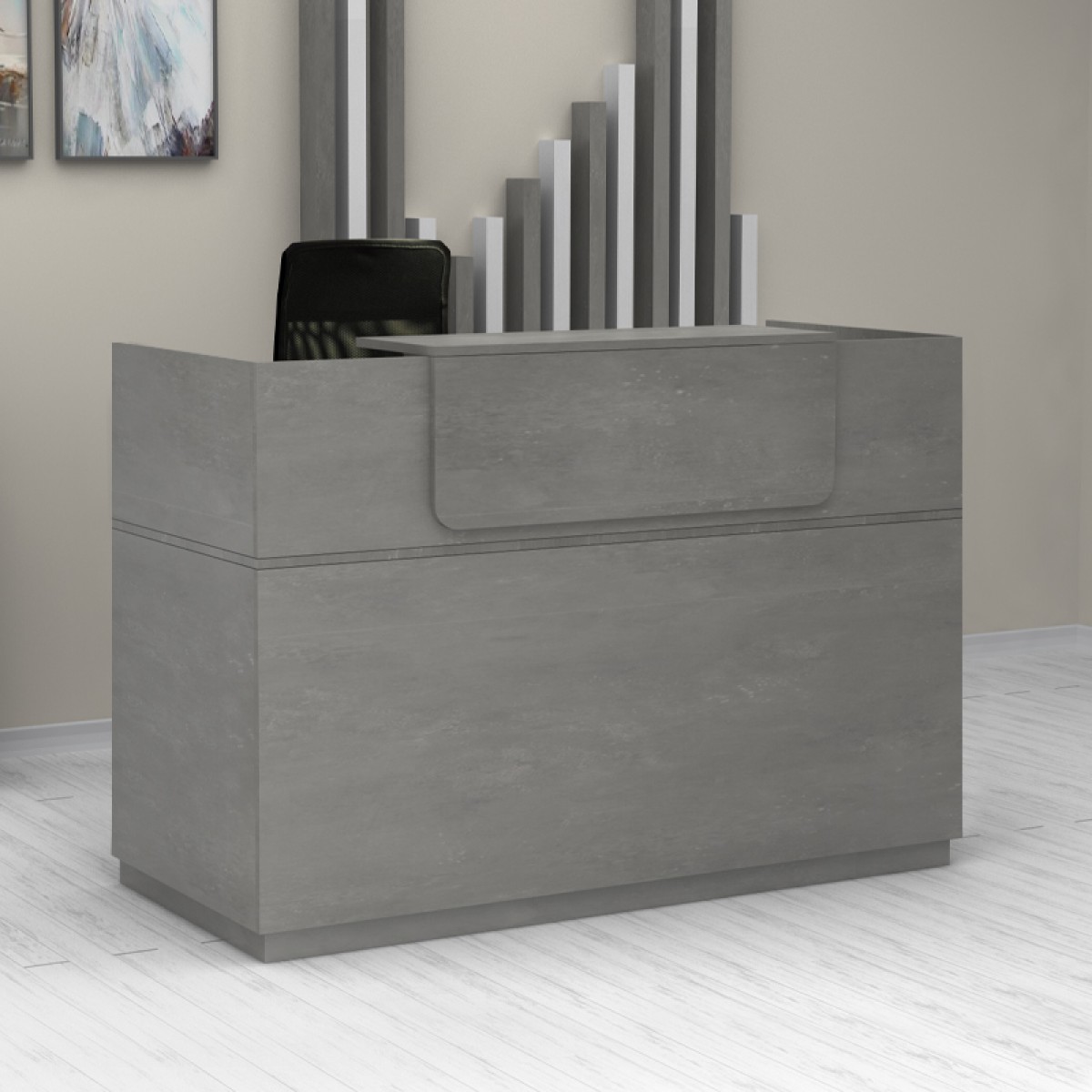 Γραφείο reception Lemmon Megapap χρώμα γκρι σκυροδέματος 120x70x110εκ.