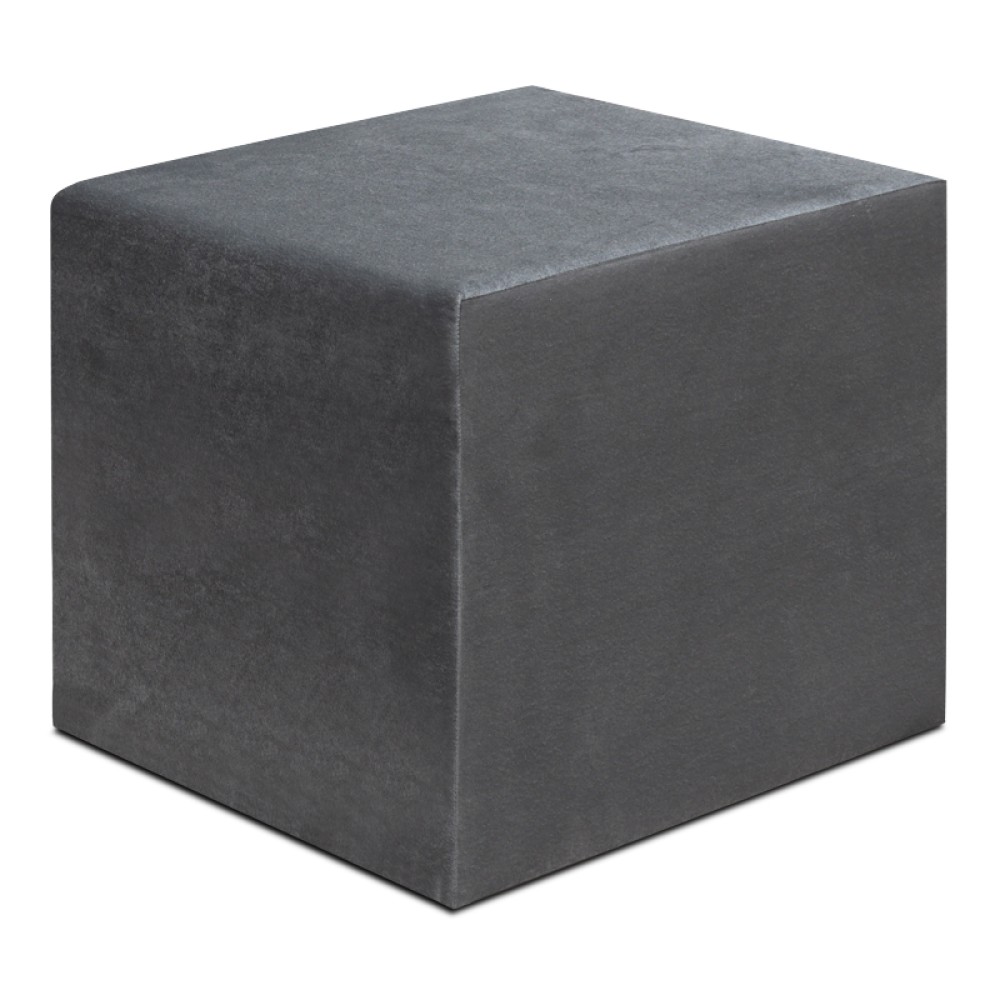 Σκαμπώ April Megapap βελούδινο χρώμα γκρι 40x40x40εκ.