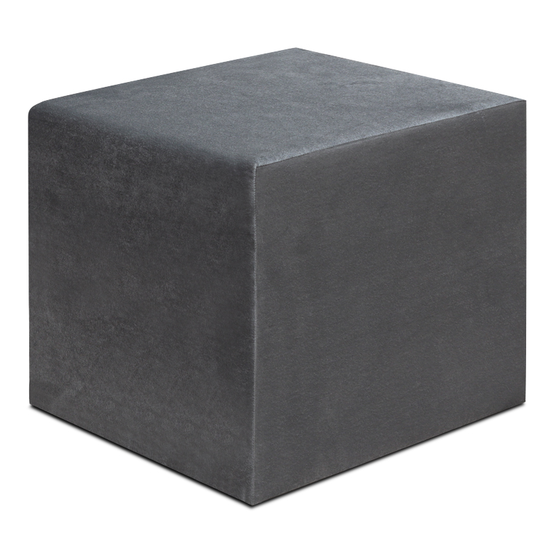 Σκαμπώ April Megapap βελούδινο χρώμα γκρι 40x40x40εκ.