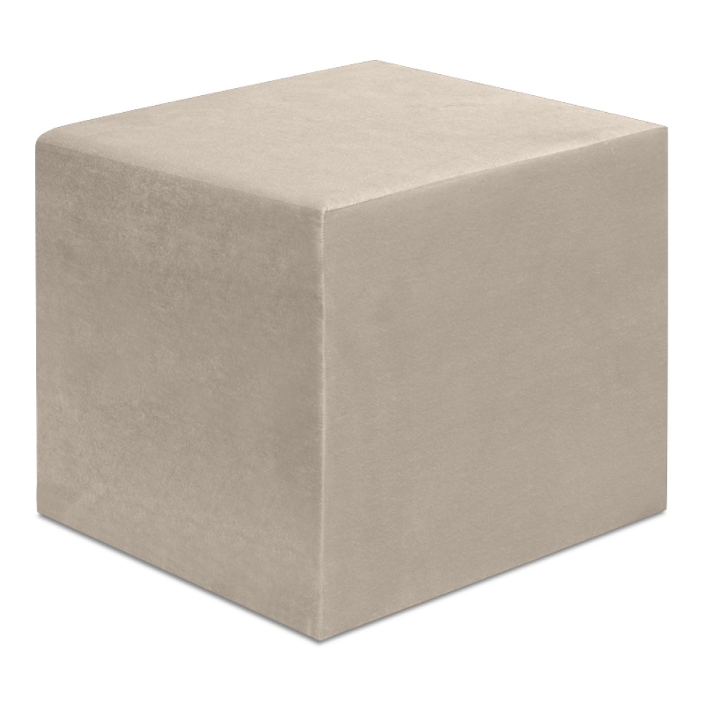 Σκαμπώ April Megapap βελούδινο χρώμα μπεζ 40x40x40εκ.