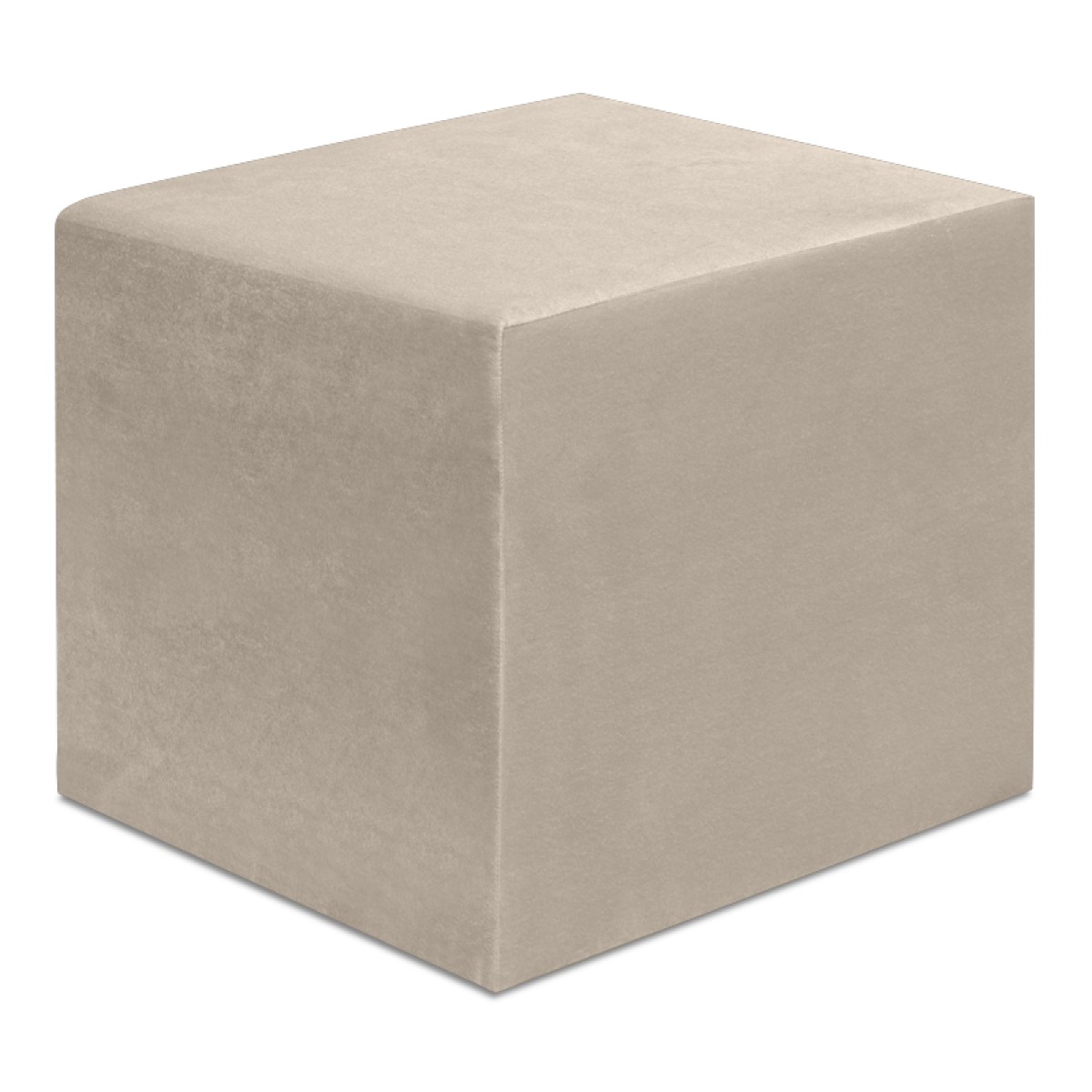 Σκαμπώ April Megapap βελούδινο χρώμα μπεζ 40x40x40εκ.