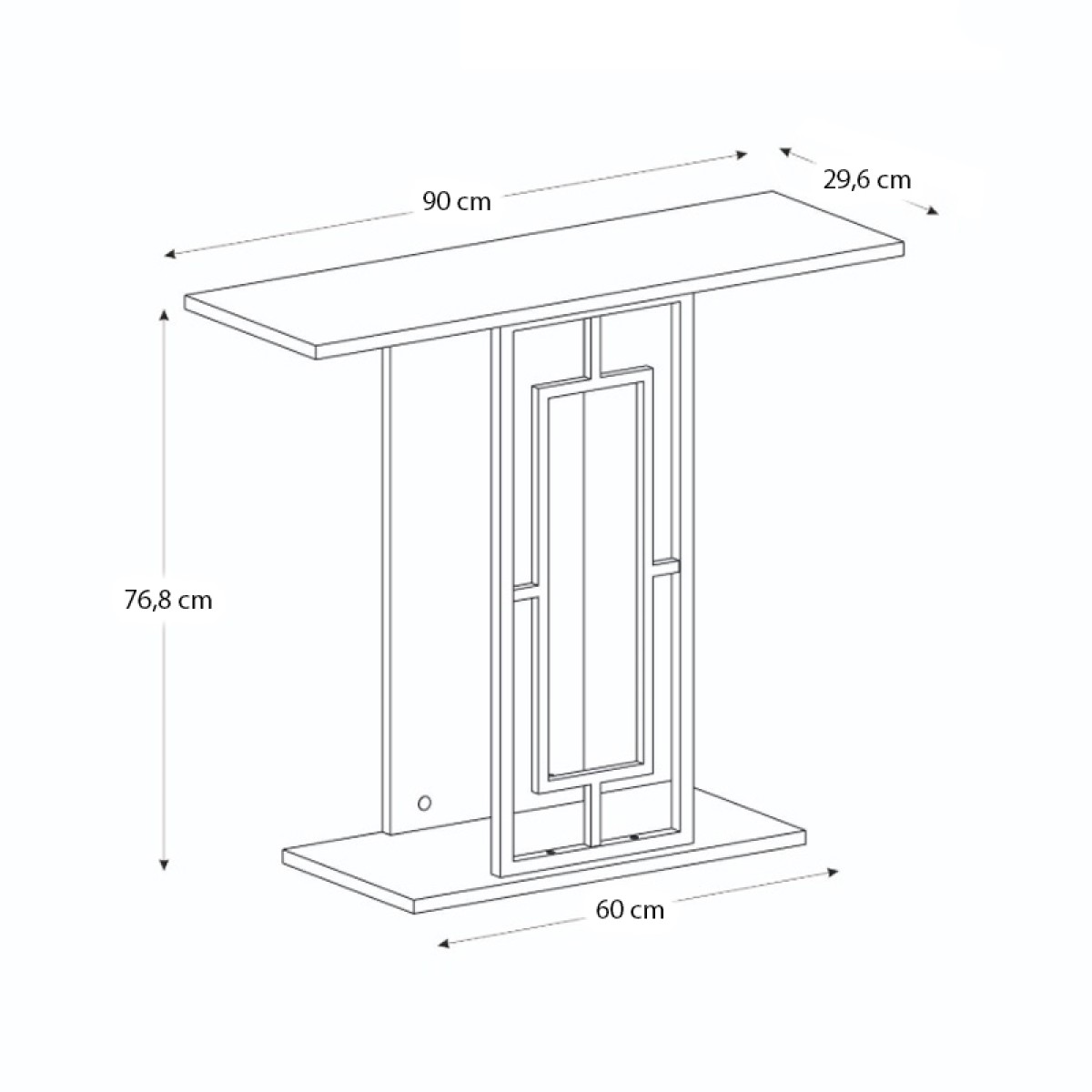 Κονσόλα Alderas Megapap χρώμα λευκό - travertine - χρυσό 90x29,6x76,8εκ.