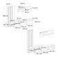 Σύνθεση τηλεόρασης Rosaline Megapap χρώμα ανθρακί - sepet oak 233x31,3x196,8εκ.