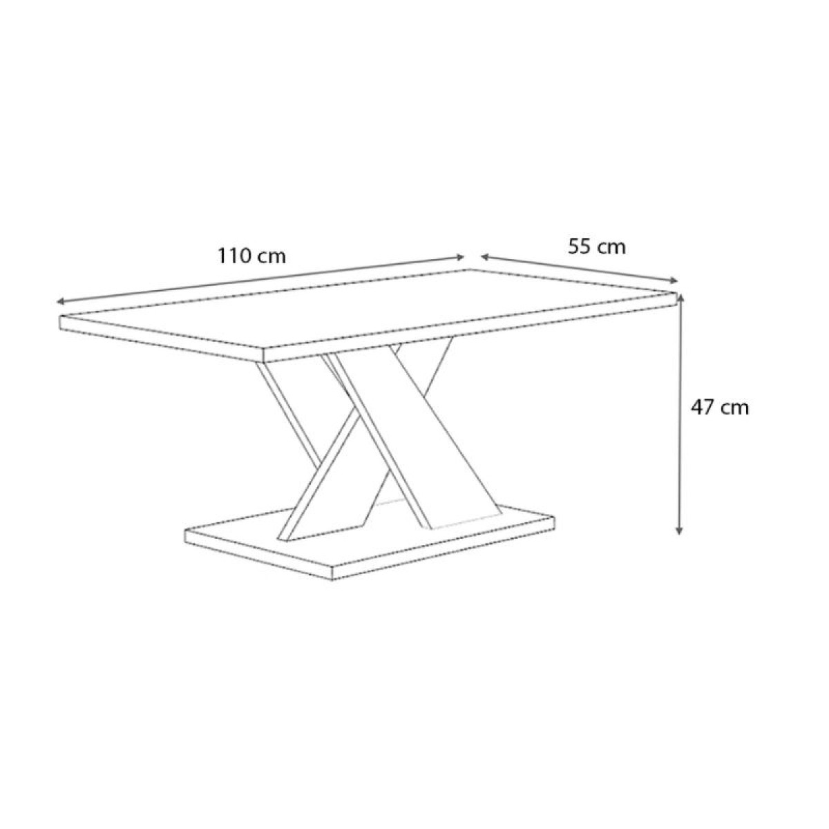 Τραπεζάκι σαλονιού Marcello Megapap χρώμα καρυδί 110x55x47εκ.