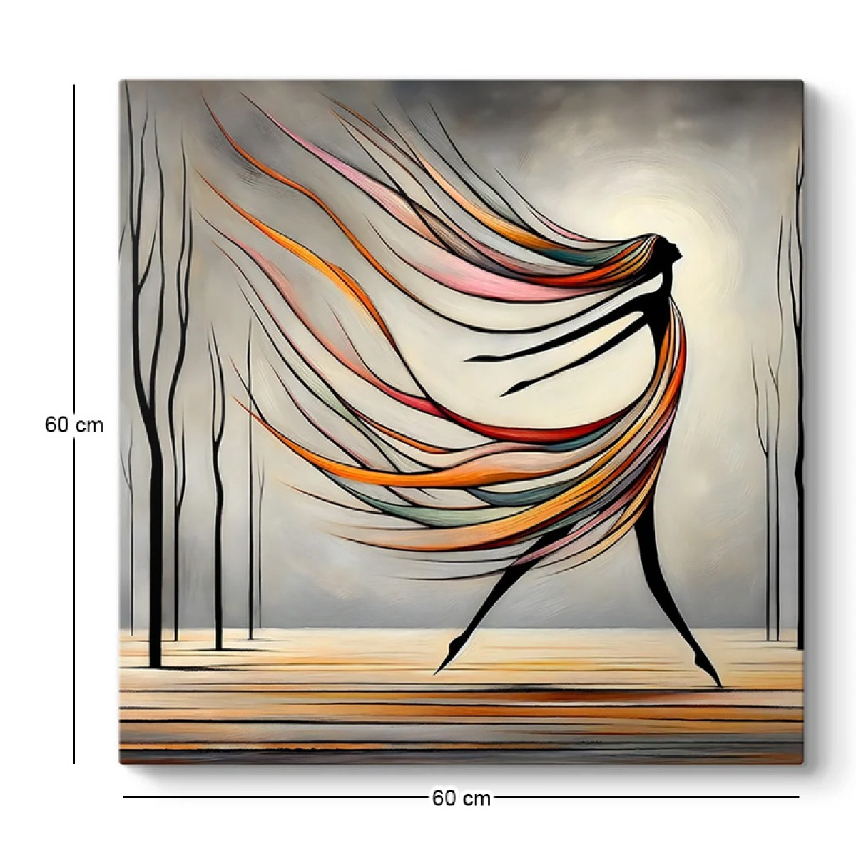 Πίνακας σε καμβά "Abstract Woman" Megapap ψηφιακής εκτύπωσης 60x60x3εκ.