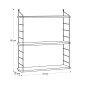 Ραφιέρα τοίχου Armoni Megapap χρώμα sapphire oak - καφέ μέταλλο 72x20x85εκ.