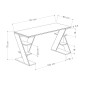 Γραφείο εργασίας Papillon Megapap χρώμα sapphire oak - λευκό 137x60x75εκ