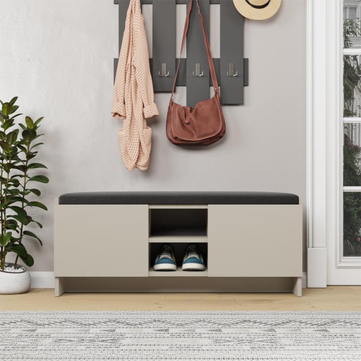 Παπουτσοθήκη Zulla Megapap χρώμα sandstone 110x37x43εκ.